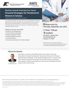 Financial Strategies for Postdoctoral Women in Science