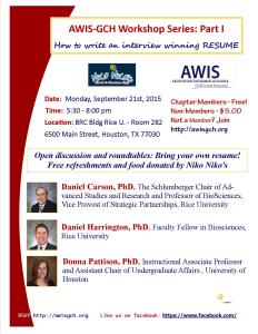 Flyer for September 2015 Resume Workshop - jpg