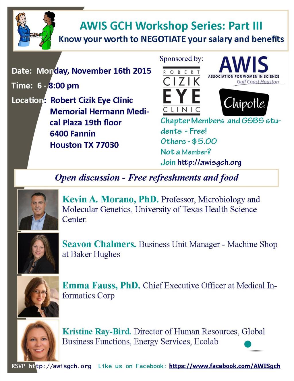 Know Your Worth! AWISGCH Salary Negotiation Workshop Nov&nbsp;16,2015