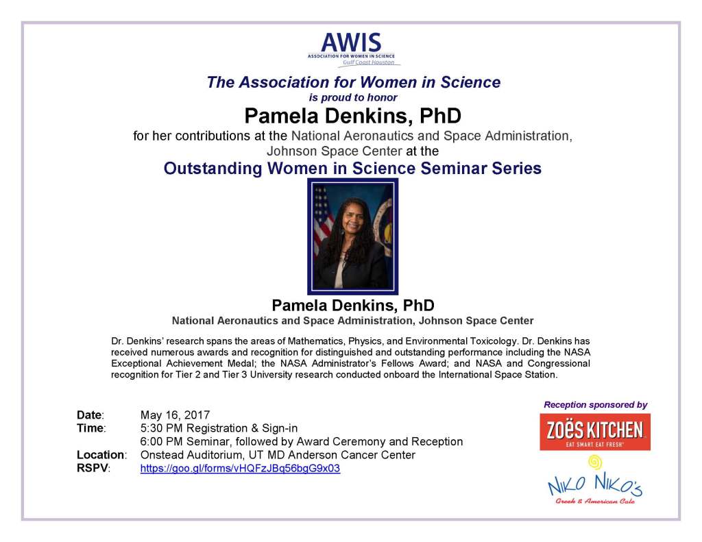 Outstanding Women in Science Seminar Series: Pamela Denkins,&nbsp;PhD
