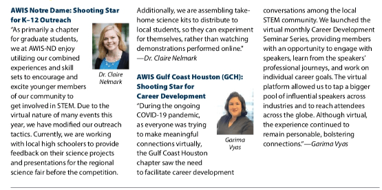 AWIS Shooting Star Recipients&nbsp;2020